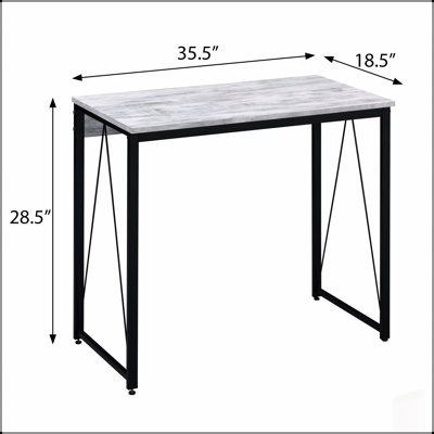 Bureau d'écriture Rustic Industrial avec base en métal, finition antique pour le bureau