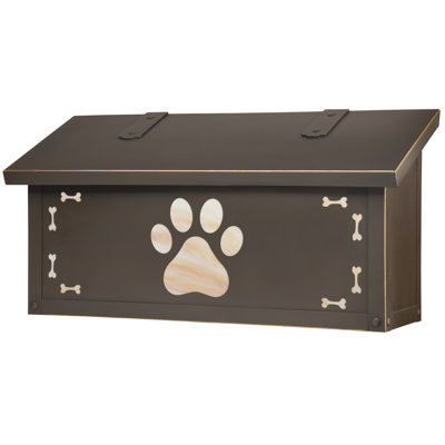 Dog Paw Brass Wall Mounted Mailbox