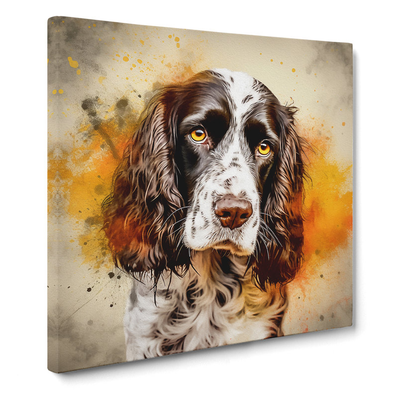 English Springer Spaniel Conceptual Art No.3 - Wrapped Canvas, 35cm H x 35cm W x 3cm D