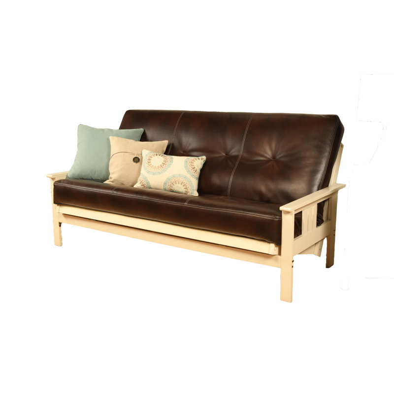 Futon de 80 po avec matelas Stratford, Innerspring, Sentier de l'Oregon de couleur java, Blanc antique