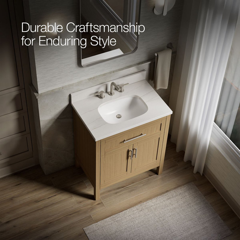 31" Single Bathroom Vanity Set, White, Light Oak, 31"