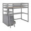 Lit mezzanine simple avec bureau et tablettes-213100093