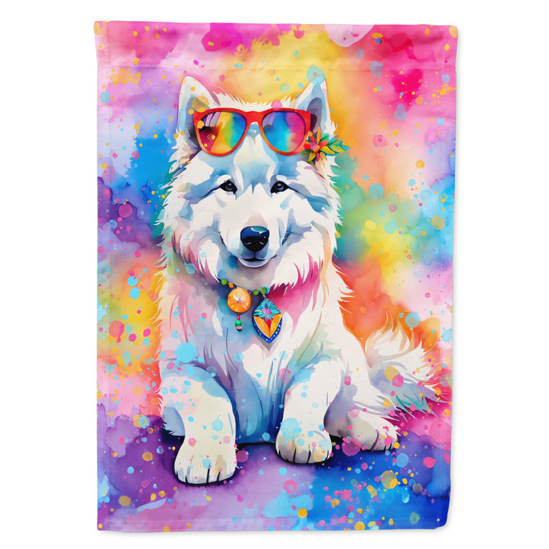 Drapeau de jardin Hippie Dawg, Samoyède