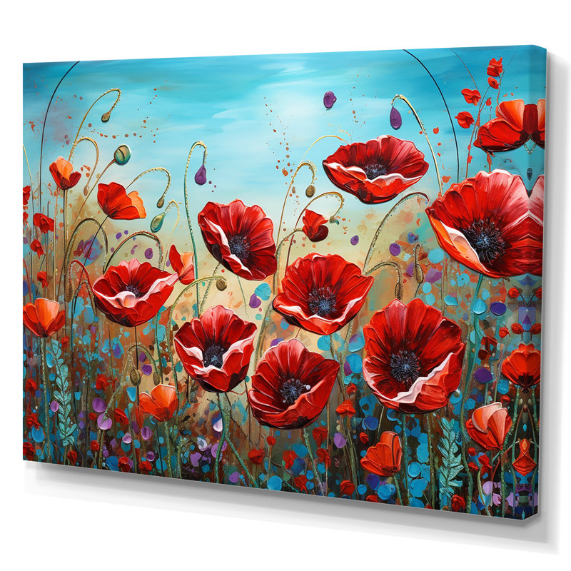 Red Poppies Blossoming III - impression, Toile tendue, H 30 po x l 40 po x P 1,5 po