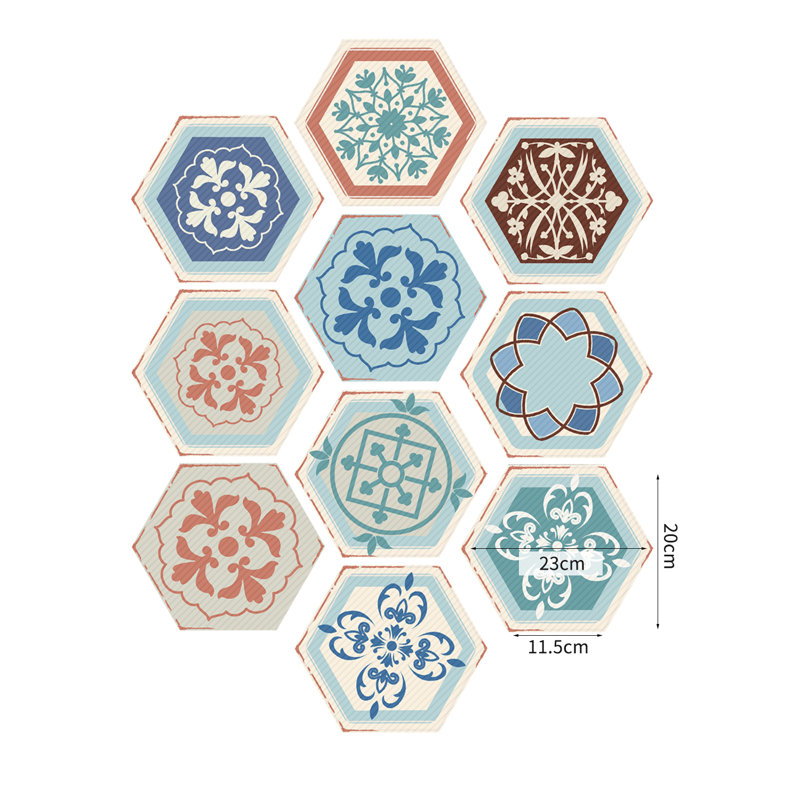Décalcomanie de plancher hexagonale victorian