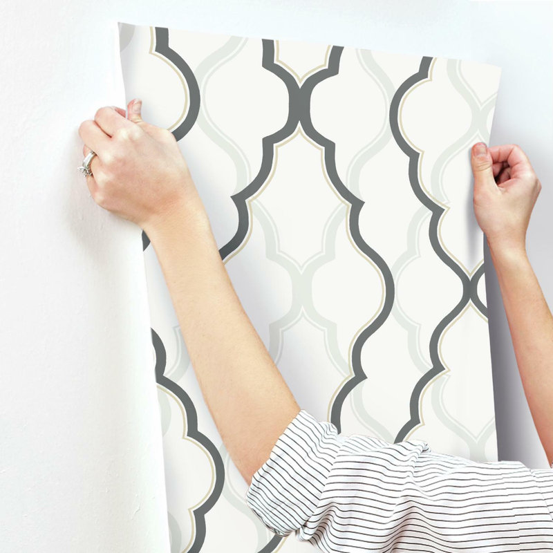 Papier peint double damas, Blanc / noir