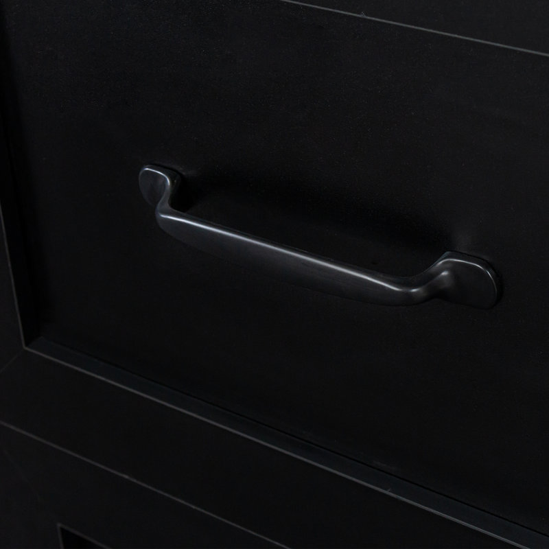 Bureau d'ordinateur à domicile avec huche, finition noire antique, Noir