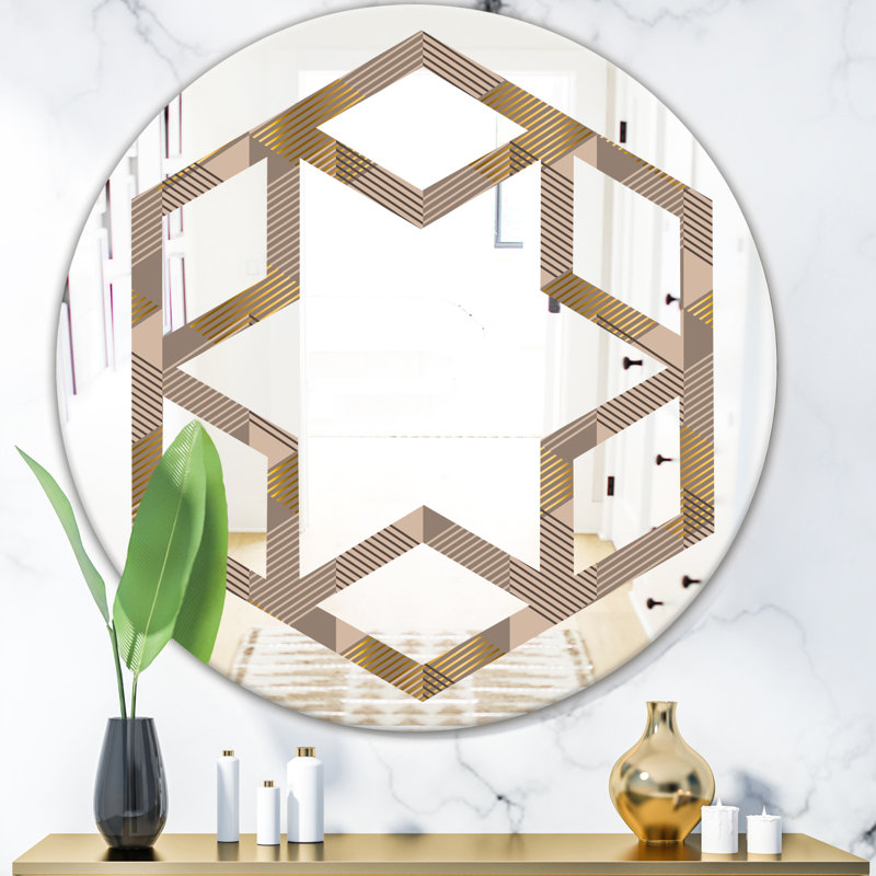 Miroir mural Glam, H 31,5 po x l 31,5 po, Étoile hexagonale carrée VI