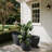 Three-piece Set Of Flower Pots With Checkered Pattern-1965979591