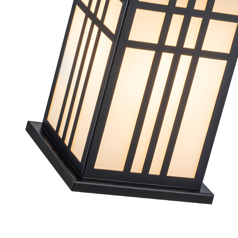 Craftsman Outdoor Hanging Lantern with White Glass, 1-Light Mission Style Pendant Light for Porch Patio, Adjustable Height 13.78"-92.13", ETL Listed, Matte Black Finish