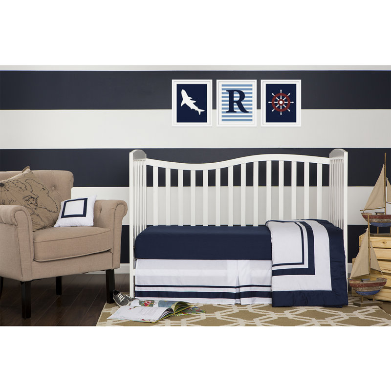 White Pinewood 5-in-1 Convertible Sleigh Crib