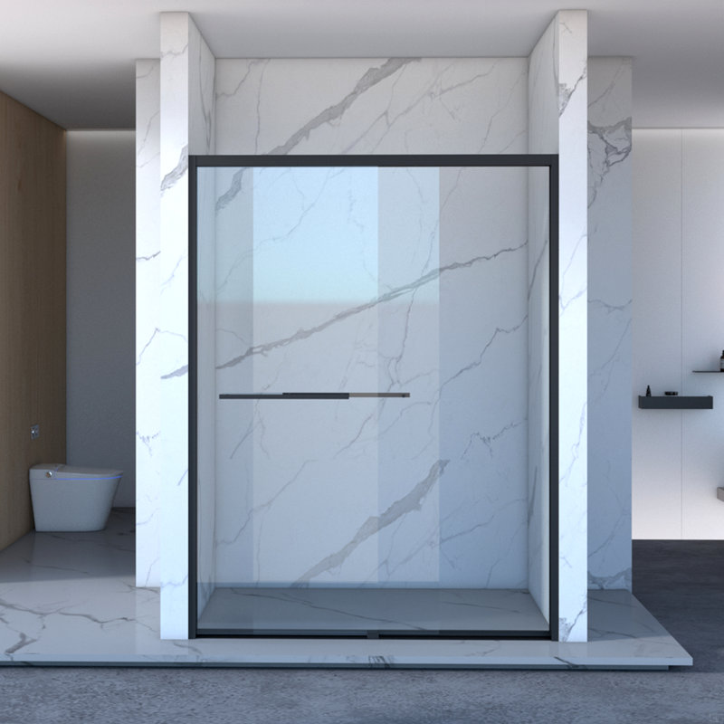 56-60"X70" Aluminum Frame Double Sliding Shower Door,Bypass Bathroom Sliding Door With Premium 5/16" (8Mm) Clear Tempered Glass