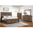 Ensemble de chambre à coucher en bois avec commode 4 pièces Gurkamal, brun moka