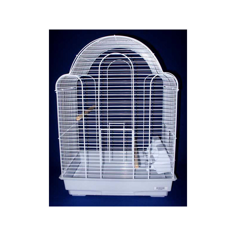 Cage à oiseau à plateau coquille Olvera, blanc