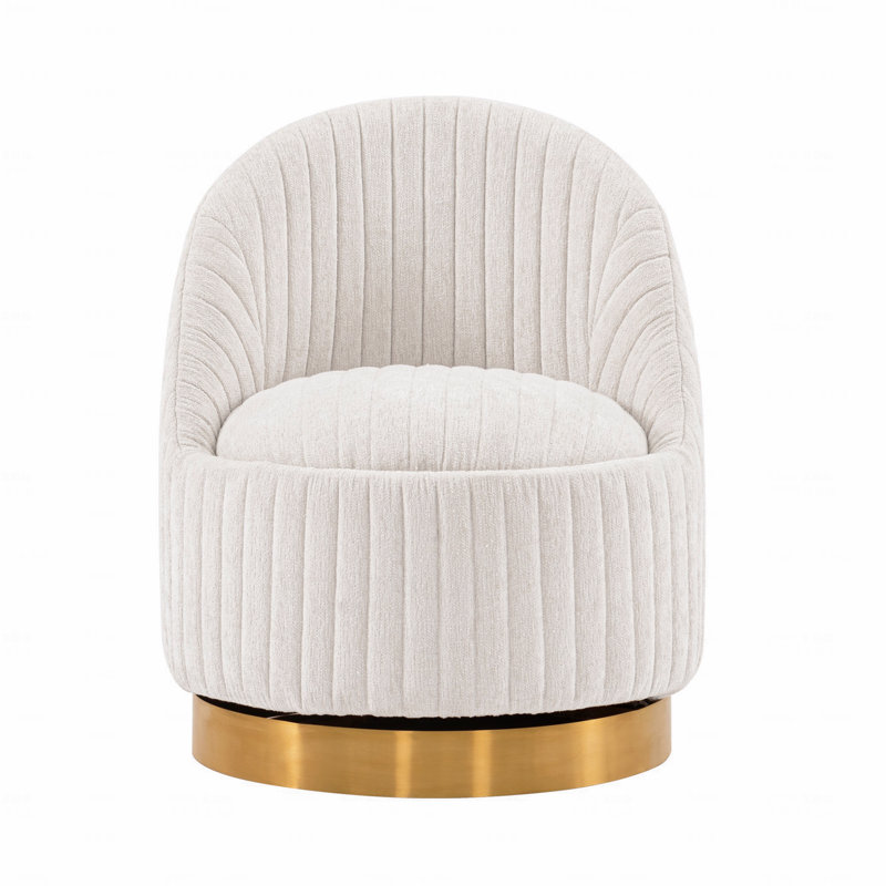 Swivel Function Lounge Style Accent Chair, Cream
