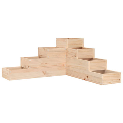 Patio Planter 4-Tier 14.2" Solid Wood Douglas