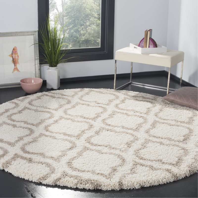 Tapis à poils longs Darrold Hudson, Rond 9 pi
