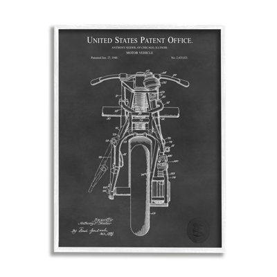 " Motor Vehicle Motorcycle Patent Text Blueprint Diagram " Graphic Art Print