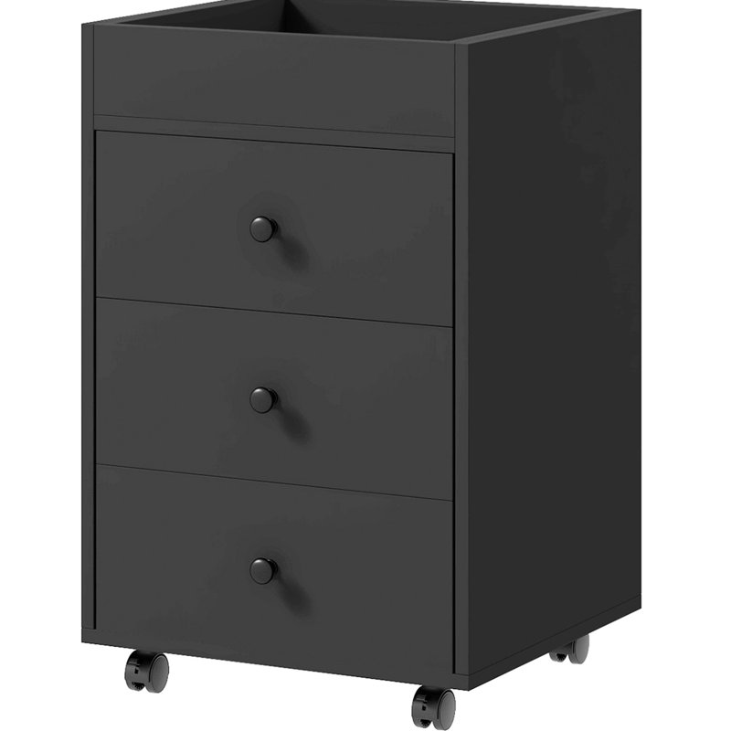 Katherlene 16.9'' Wide 3 -Drawer Mobile File Cabinet, Black