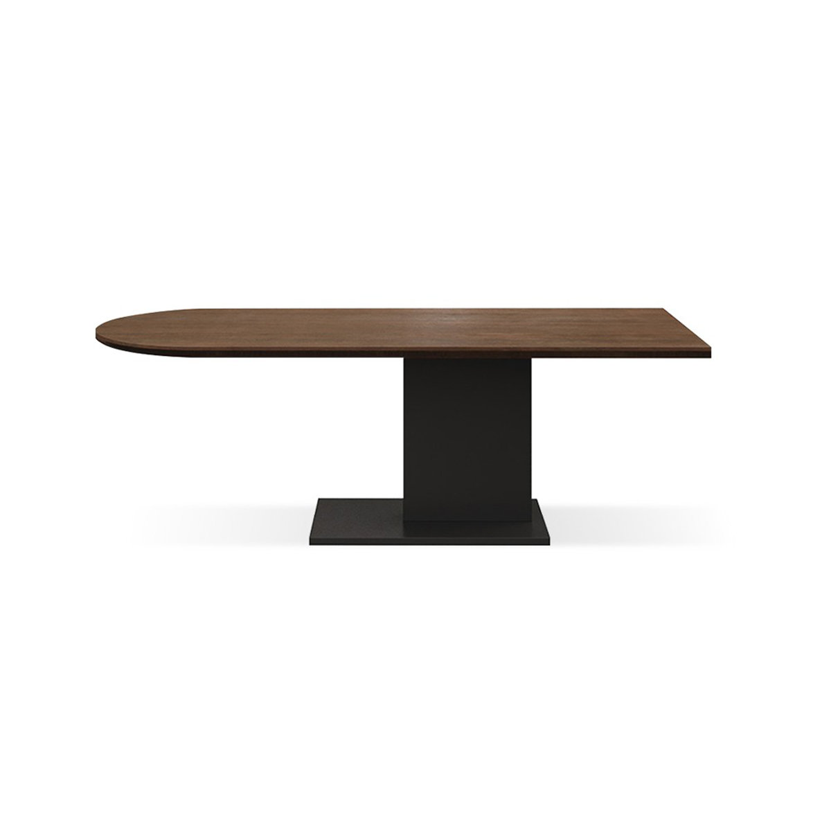 Hokku Designs Black + Walnut Half-circle Solid Wood Dining Table ...