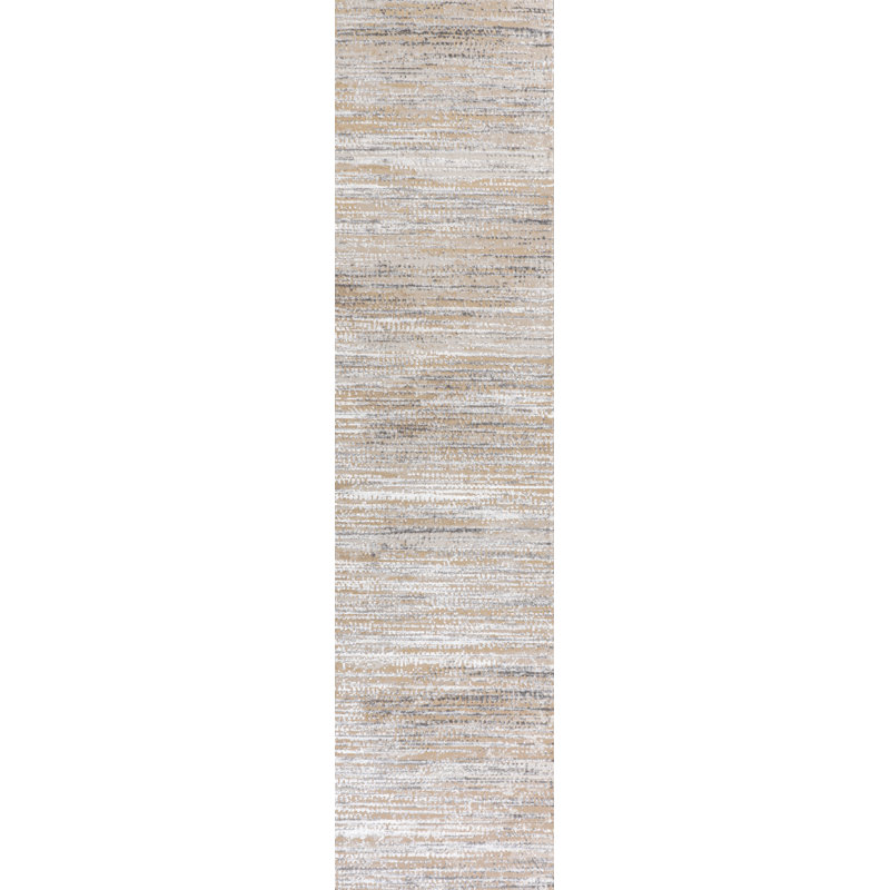 Loom Modern Strie' Beige/Gray Rug, Runner 2' x 8'