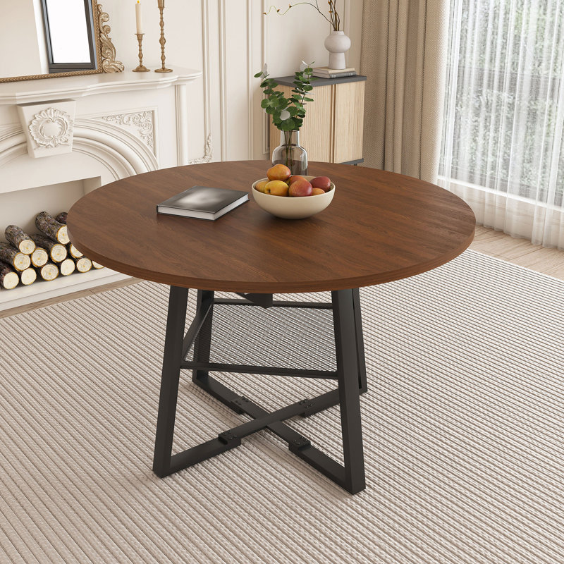 Table de salle à manger extensible ronde avec rangement