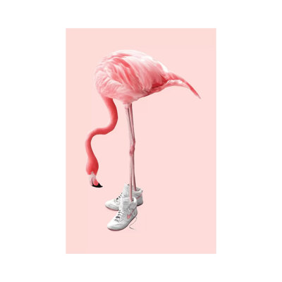 «Sneaker Flamingo» par Jonas Loose, reproduction sur toile tendue