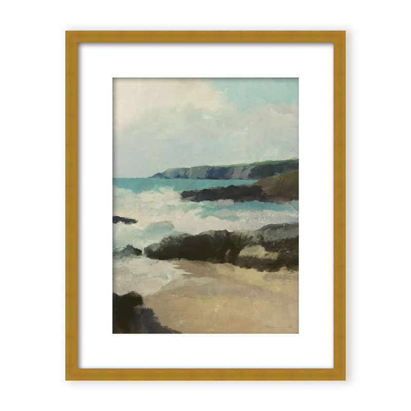 Coastal Retreat Rocky Beach, 48" H x 36" W x 2.375" D, Framed Canvas, White