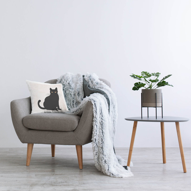 Housse et insert de coussin décoratif en polyester, Blanc
