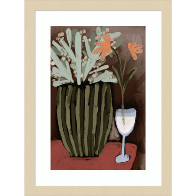 Floral Still Life No 4 by Treechild Wood Framed Wall Art Print