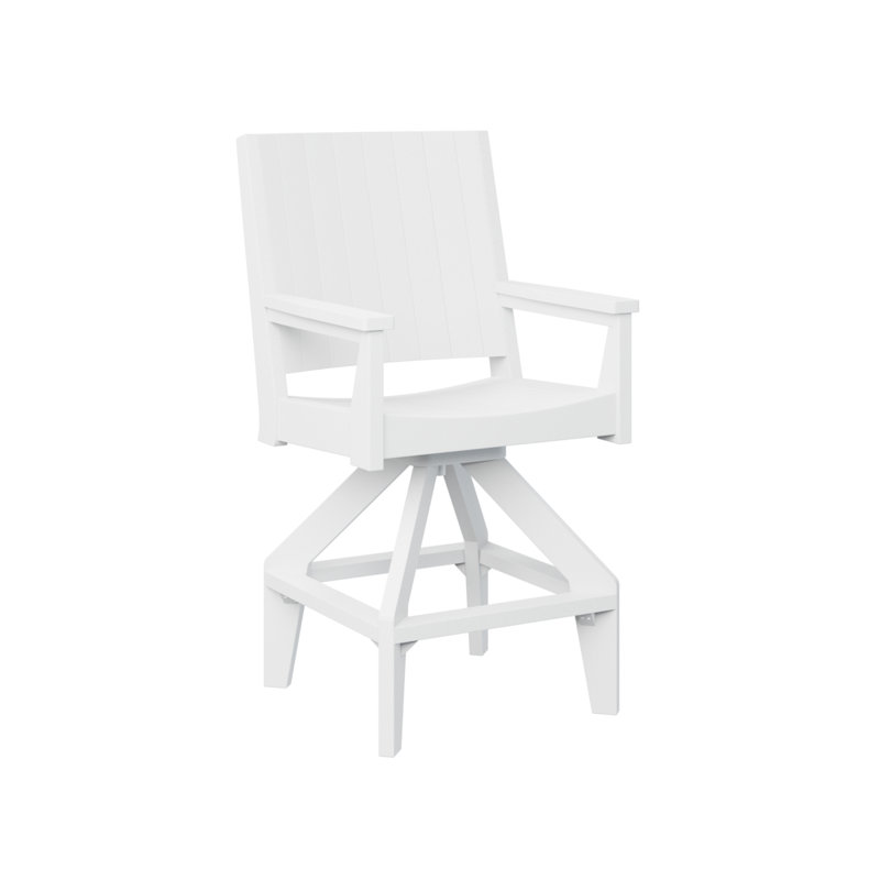 Chaise de bar pivotante berlinoise berlinoise blanche, Blanc, 25.5"