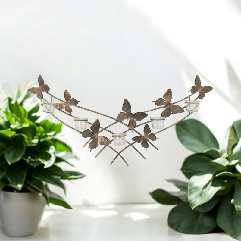 Metal Wall Wall Sconce, 5 Candles, 38 cm H x 79 cm W x 8 cm D