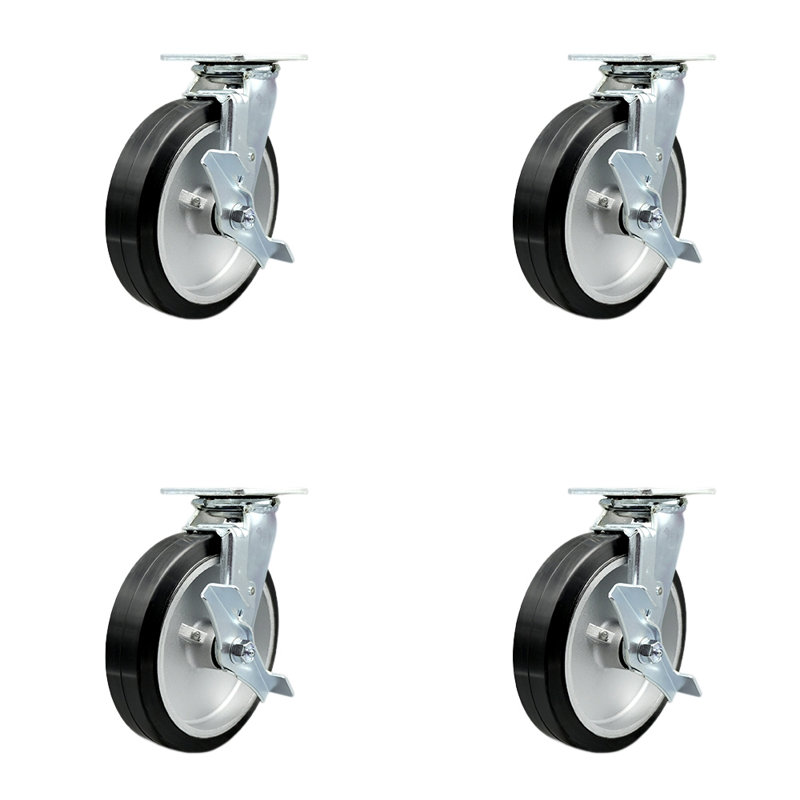 Caoutchouc sur roulettes en aluminium
