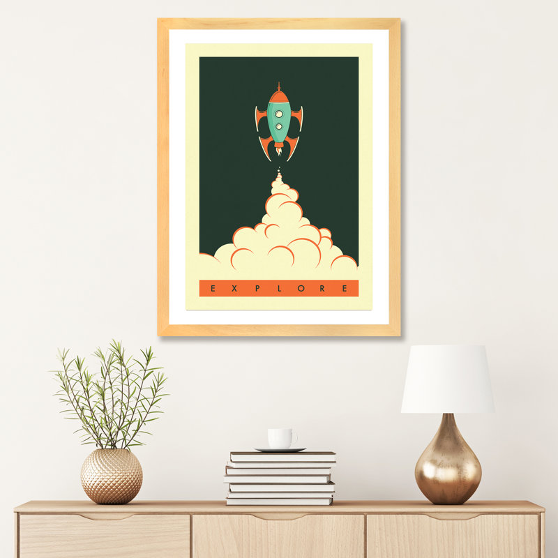 Explorez II, art encadré pour enfants, Papier encadré naturel, H 24 po x l 16 po x P 1 po