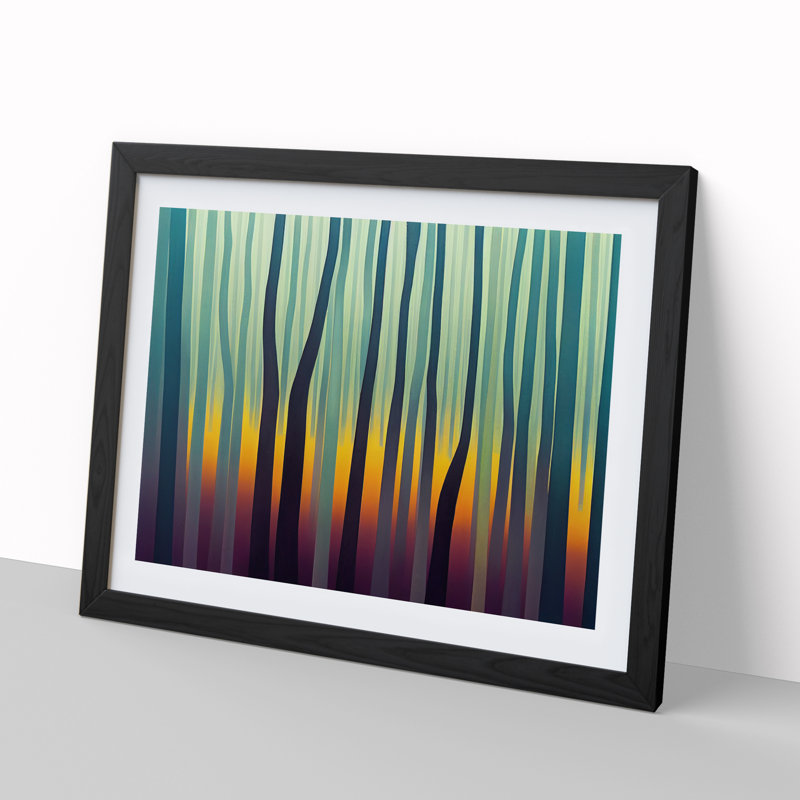 Mind Blowing Abstract Forest - Single Picture Frame Painting, Black, 46cm H x 64cm W x 2cm D