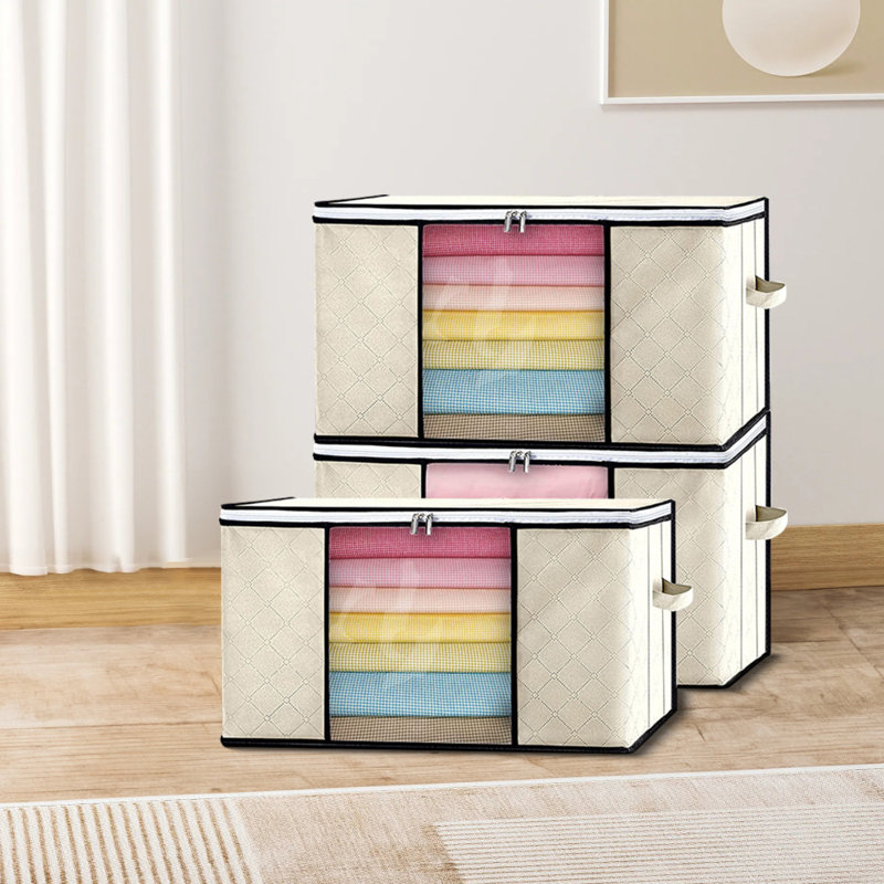 Ensemble de sacs de rangement en tissu, Beige