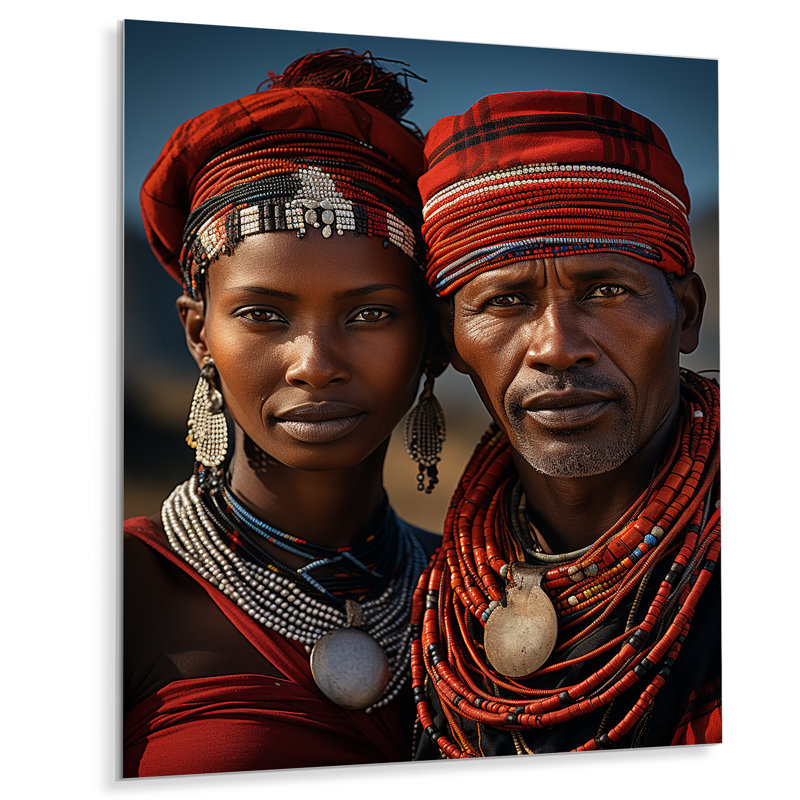 Tribu africaine Masai, Tanzanie - Décoration murale tribale africaine en métal, H 20 po x l 12 po x P 1 po