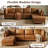 124" Caramel Foil Fabric Sectional Sofa Couch