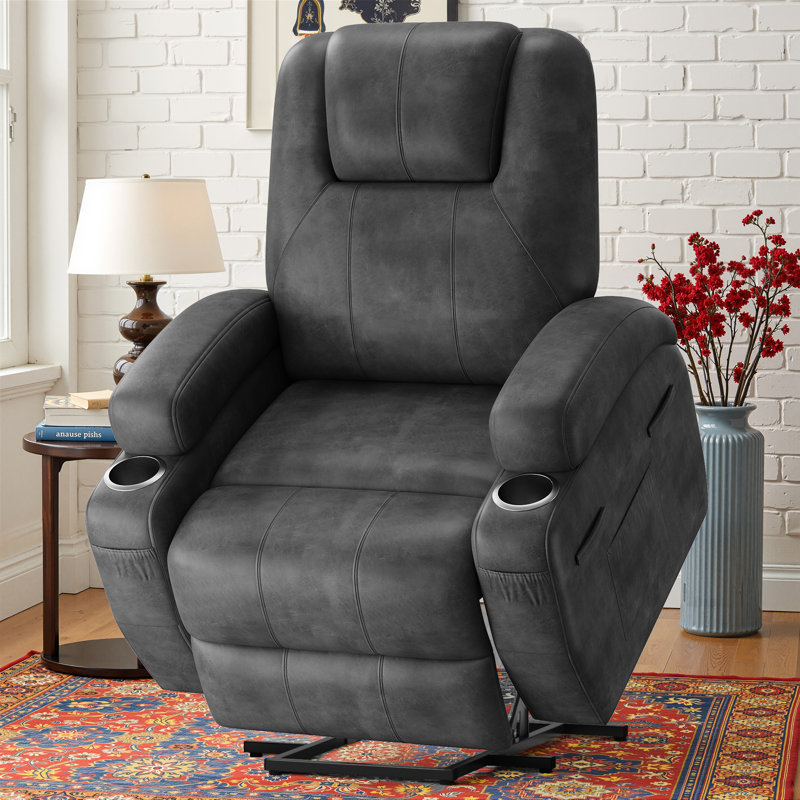 Modern Aesthetics and Intelligent Massage,Ergonomic Height-Adjustable Sofa and Lounge Chair - 8-Point Zoned Massage/Minimalist Installation/Double Cup Holder and Storage Bag