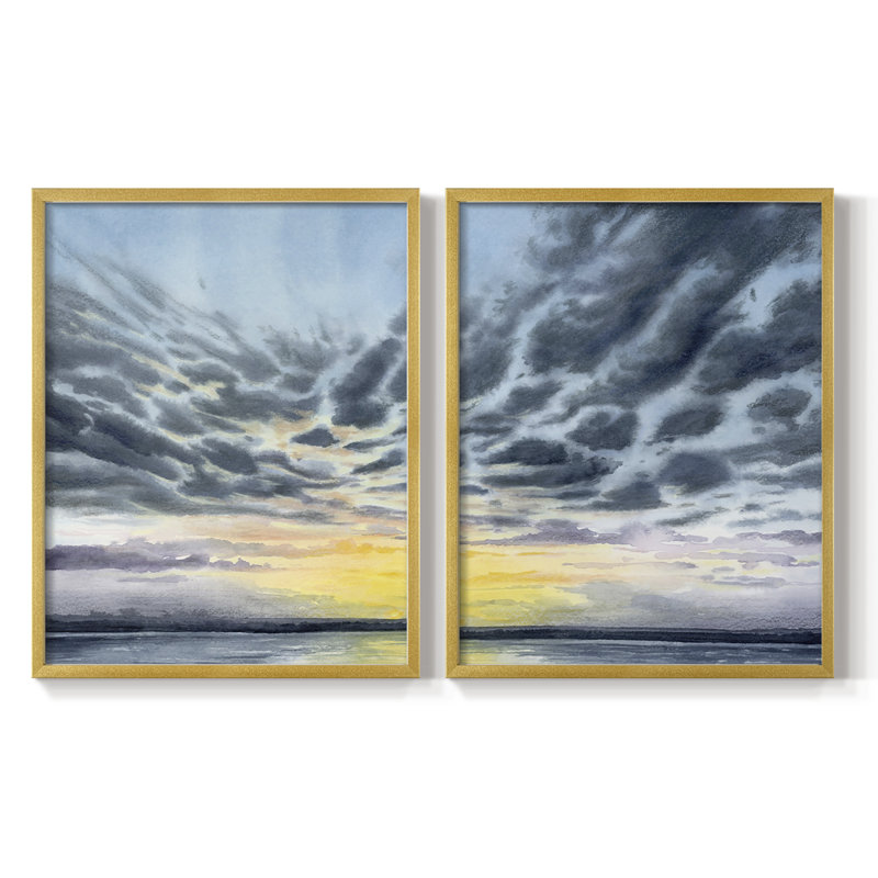 «Anastasia Island Sunset I», reproduction encadrée de qualité supérieure - prête à être accrochée - aucun clou requis - aucun clou requis