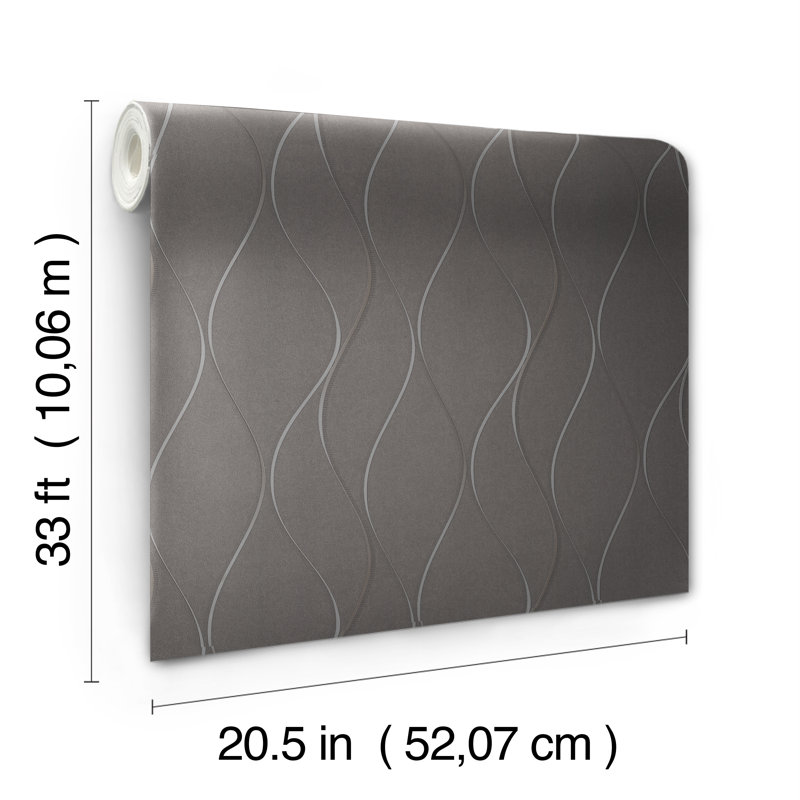 Dazzling Dimensions Abstract Metallic Wallpaper Double Roll, Charcoal