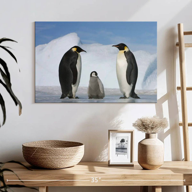Famille de pingouins Brampt, H 16 po x l 24 po