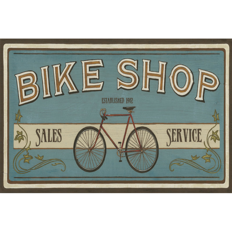 Bike Shop I by June Erica Vess - Wrapped Canvas Print, 30cm H x 46cm W