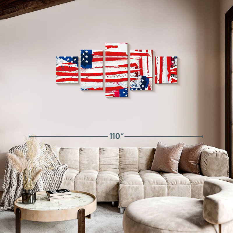 Abstract Flag, 34" H x 74" W