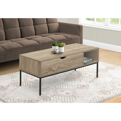 Coffee Table, 42" L, Rectangular, Cocktail, Lift-Top