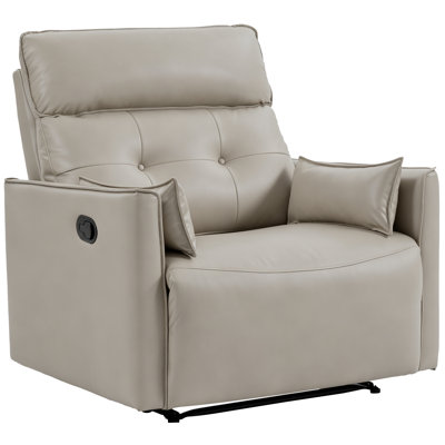 Oversized 42.5" Extra Wide Manual Recliner Breathalbe Leather 