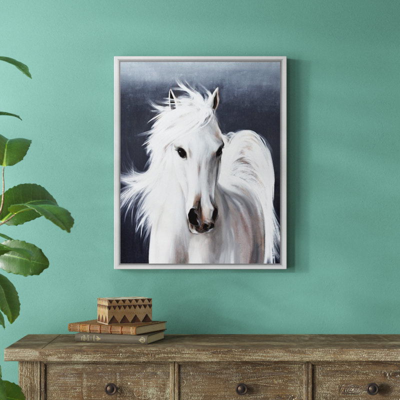 « dallas »-reproduction d’art sur toile, H 31,7 po x l 25,7 po x p 1,75 po, Cadre flottant blanc