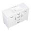 Meuble-lavabo autoportant en MDF de 122 cm (48 po), style moderne avec rangement, lavabo central intégré, comptoir et lavabo en composite SMC, quincaillerie noire, étagères réglables et portes à fermeture amortie.-1054114821