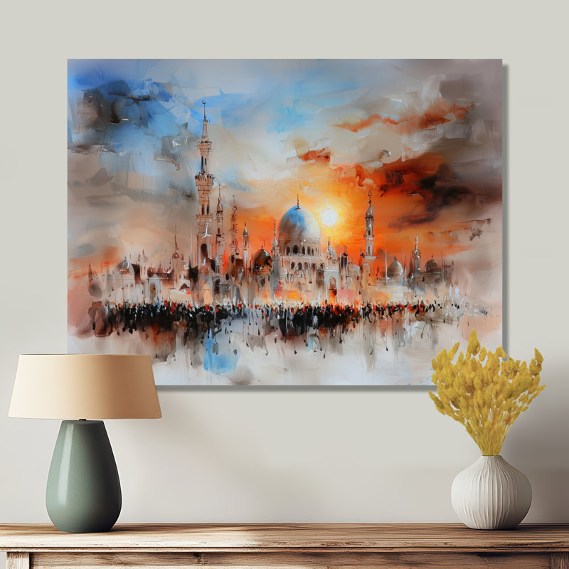 «Prayer Time pendant le Ramadan II», décoration murale en métal, impression traditionnelle, H 12 po x l 20 po