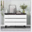Commode double 6 tiroirs avec tiroirs larges, commode blanche pour chambre à coucher, commode en bois